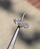 18ct gold & platinum two-tone 3 old cut diamond antique ring - c.1900-1920's HOLD