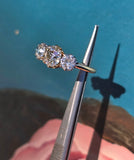 18ct gold & platinum two-tone 3 old cut diamond antique ring - c.1900-1920's HOLD