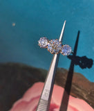 18ct gold & platinum two-tone 3 old cut diamond antique ring - c.1900-1920's HOLD