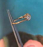 18ct gold & platinum two-tone 3 old cut diamond antique ring - c.1900-1920's HOLD