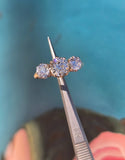18ct gold & platinum two-tone 3 old cut diamond antique ring - c.1900-1920's HOLD