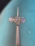 18ct gold & platinum two-tone 3 old cut diamond antique ring - c.1900-1920's HOLD