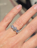 18ct gold & platinum two-tone 3 old cut diamond antique ring - c.1900-1920's HOLD