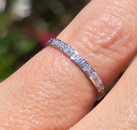 18k white gold 2mm 9 diamond vintage engraved wedding band