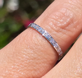 18k white gold 2mm 9 diamond vintage engraved wedding band