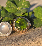 14k gold solitaire peridot estate cocktail ring