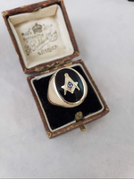 10k gold vintage Deco black on Ring