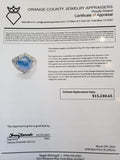 Platinum Art Star Sapphire & Diamond ladies Ring apx 13.24ct