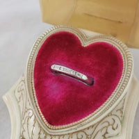 Platinum baguette diamond vintage band c.40s c.50s