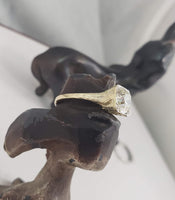 14k Gold Deco Engagement Diamond Filligree Ring