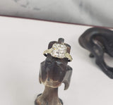 14k Gold Deco Engagement Diamond Filligree Ring