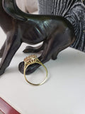 14k yellow  gold Edwardian Halo engagement Ring