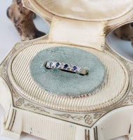 Vintage Diamond & Sapphire Wedding Band