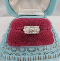 14k white gold 25 diamond 3 row estate band