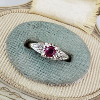 14k gold two tone c.40s-50s ruby Ring