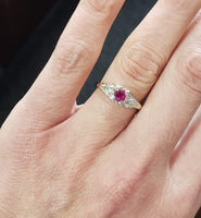 14k gold two tone c.40s-50s ruby Ring