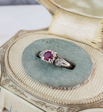 14k gold two tone c.40s-50s ruby Ring