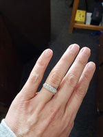 14k white gold c.40s-50s diamond band