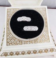 14k white gold c.40s-50s diamond band