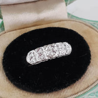 14k white gold c.40s-50s diamond band