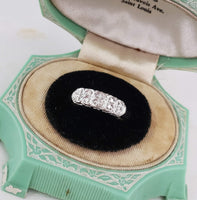 14k white gold c.40s-50s diamond band