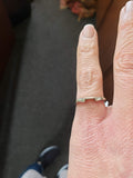 14k white gold  diamond  baguette estate mid century band