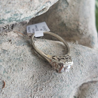 14k white gold c.1920s diamond filigree Engagement Ring