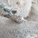 14k white gold c.1920s filigree diamond Engagement solitaire Ring