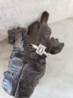 Platinum c.40s-50s Emerald Cut Diamond engagement ring