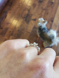 Platinum c.40s-50s Emerald Cut Diamond engagement ring