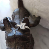 Platinum c.40s-50s Emerald Cut Diamond engagement ring