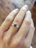 18k white gold Vintage c.20's Deco Ruby Ring