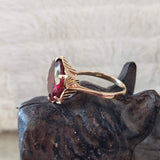 18k Yellow Gold Large Garnet estate Cocktail Ring