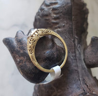 14k gold two tone c.1930s filigree diamond Ring