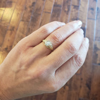 14k gold two tone c.1930s filigree diamond Ring