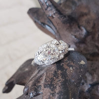 Platinum Art Deco old Mine cut Diamond estate Ring