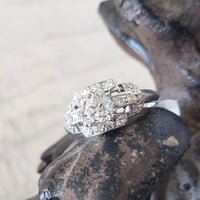 Platinum Art Deco old Mine cut Diamond estate Ring