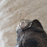 Platinum Edwardian filigree European cut Diamond estate Ring
