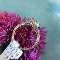 18k gold white gold c.1930s filigree diamond Ring