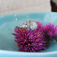 Platinum Art Deco European cut Diamond estate Ring