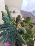 platinum & 18k yellow gold estate old cut diamond earrings