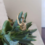 platinum & 18k yellow gold estate old cut diamond earrings