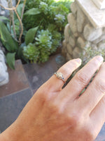 18k white gold vintage Art Deco Diamond & Sapphire filigree Ring