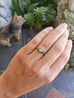 18k white gold vintage Art Deco Diamond & Sapphire filigree Ring
