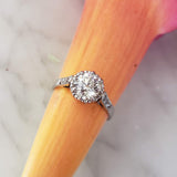 Platinum Edwardian diamond vintage engagement crown ring