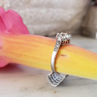 Platinum Edwardian diamond vintage engagement crown ring