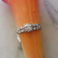 Platinum Deco diamond vintage engagement ring