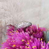 Platinum c.1920s Deco diamond filigree Engagement Ring