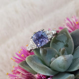 Platinum Deco sapphire & diamond estate ring