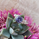 Platinum Deco sapphire & diamond estate ring